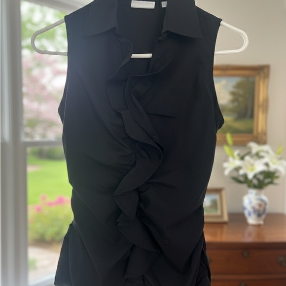 New York & Company Tops - New York & Company Black Ruffled Blouse